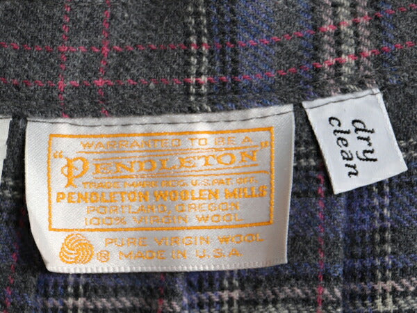 70s USA製 ペンドルトン チェック ウール プリーツ スカート レディース S 程 PENDLETON 70年代 ヴィンテージ タータンチェック ロング丈
