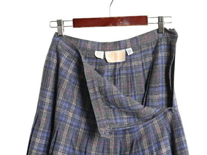 70s USA製 ペンドルトン チェック ウール プリーツ スカート レディース S 程 PENDLETON 70年代 ヴィンテージ タータンチェック ロング丈
