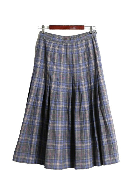 70s USA製 ペンドルトン チェック ウール プリーツ スカート レディース S 程 PENDLETON 70年代 ヴィンテージ タータンチェック ロング丈