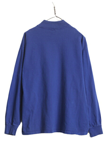 90s USA製 OLD GAP モックネック 長袖 Tシャツ メンズ M 古着 90年代 オールド ギャップ ロンT ハイネック 無地 旧タグ 長袖Tシャツ ブルー