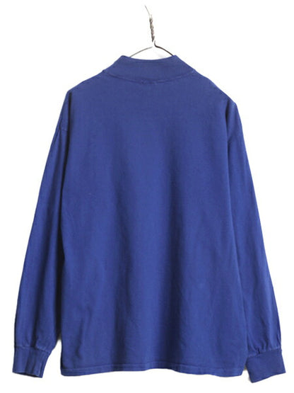 90s USA製 OLD GAP モックネック 長袖 Tシャツ メンズ M 古着 90年代 オールド ギャップ ロンT ハイネック 無地 旧タグ 長袖Tシャツ ブルー