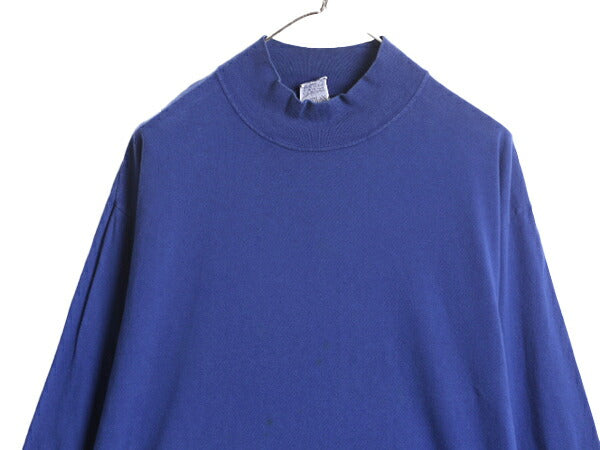 90s USA製 OLD GAP モックネック 長袖 Tシャツ メンズ M 古着 90年代 オールド ギャップ ロンT ハイネック 無地 旧タグ 長袖Tシャツ ブルー