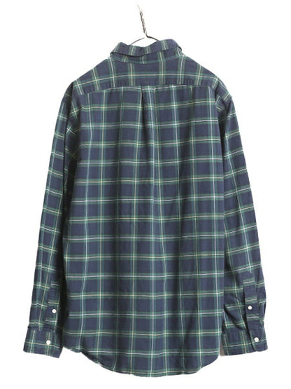 ラルフローレン チェック 長袖 ボタンダウン シャツ メンズ XL 古着 ポロ コットン 長袖シャツ ワンポイント ポニー刺繍 薄手 大きいサイズ