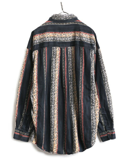 80s チャップス ラルフローレン 長袖 ボタンダウン シャツ メンズ XL 古着 80年代 ヴィンテージ ポロ CHAPS 総柄 長袖シャツ ポケット付き