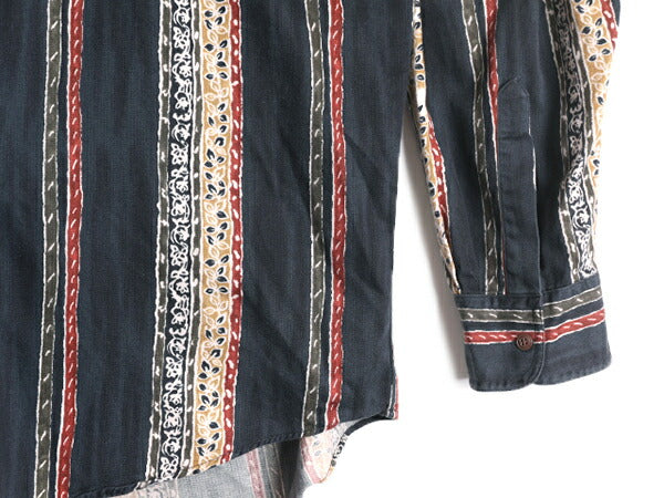 80s チャップス ラルフローレン 長袖 ボタンダウン シャツ メンズ XL 古着 80年代 ヴィンテージ ポロ CHAPS 総柄 長袖シャツ ポケット付き