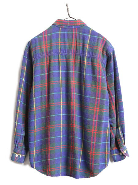 90s OLD GAP ヘビー フランネル シャツ メンズ S 程 90年代 紺タグ 旧タグ オールド ギャップ コットン ポケット付き ネルシャツ チェック