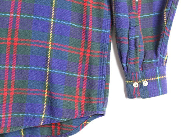 90s OLD GAP ヘビー フランネル シャツ メンズ S 程 90年代 紺タグ 旧タグ オールド ギャップ コットン ポケット付き ネルシャツ チェック