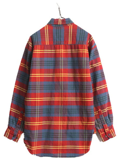 90s OLD GAP チェック 長袖 ボタンダウン シャツ メンズ L 90年代 オールド 紺タグ 旧タグ ギャップ コットン ポケット付き マルチカラー