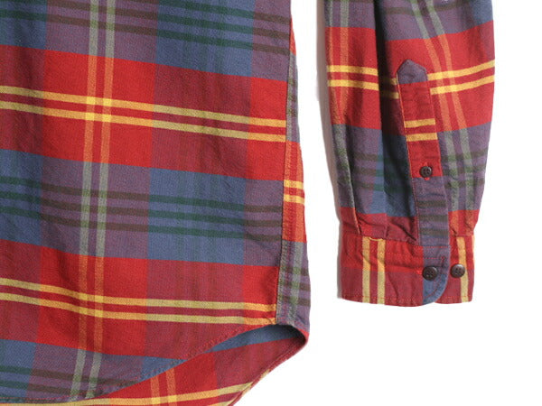 90s OLD GAP チェック 長袖 ボタンダウン シャツ メンズ L 90年代 オールド 紺タグ 旧タグ ギャップ コットン ポケット付き マルチカラー