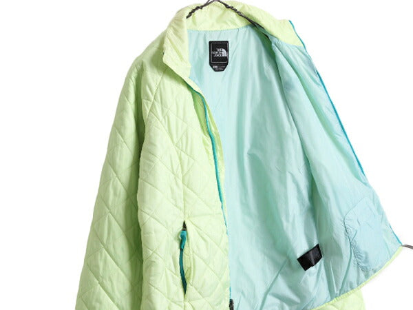 US企画 ノースフェイス 中綿 キルティング ナイロン ジャケット レディース M 古着 The North Face ジャンパー フルジップ アウトドア 黄緑