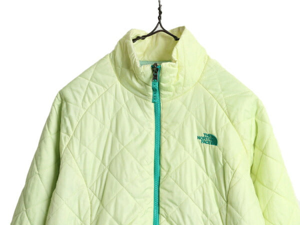 US企画 ノースフェイス 中綿 キルティング ナイロン ジャケット レディース M 古着 The North Face ジャンパー フルジップ アウトドア 黄緑
