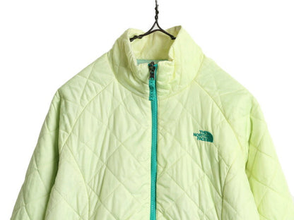 US企画 ノースフェイス 中綿 キルティング ナイロン ジャケット レディース M 古着 The North Face ジャンパー フルジップ アウトドア 黄緑