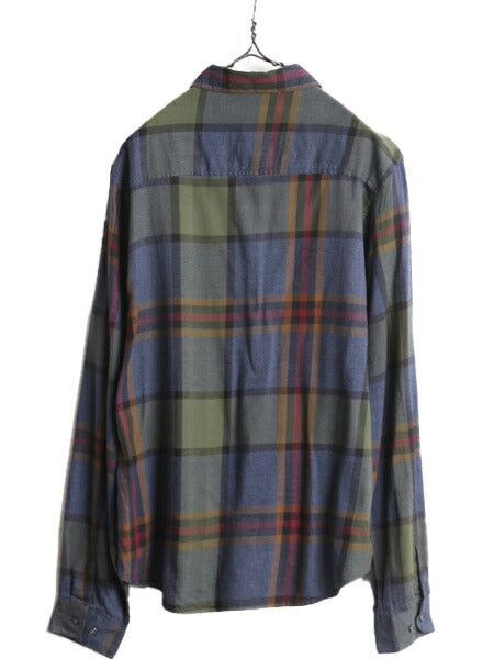 デッドストック 90s エディーバウアー チェック 長袖 シャツ レディース L 新品 90年代 オールド Eddie Bauer レーヨン コットン ブラウス