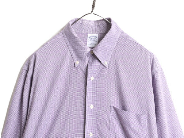 ブルックスブラザーズ チェック ボタンダウン 長袖 シャツ メンズ L 程 Brooks Brothers ワイシャツ ピマ コットン ノーアイロン ビジネス