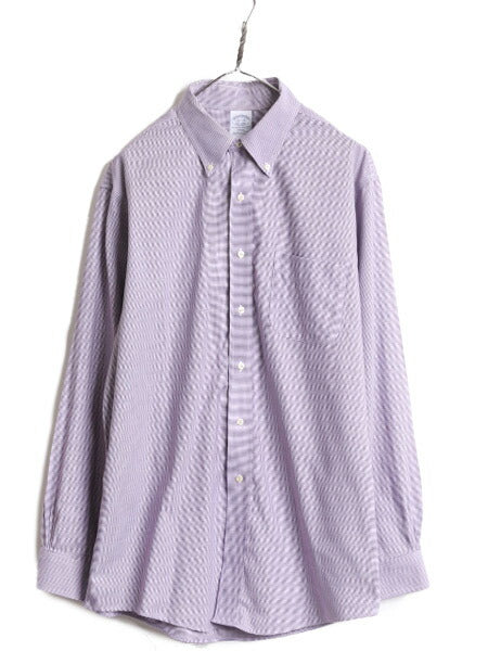 ブルックスブラザーズ チェック ボタンダウン 長袖 シャツ メンズ L 程 Brooks Brothers ワイシャツ ピマ コットン ノーアイロン ビジネス