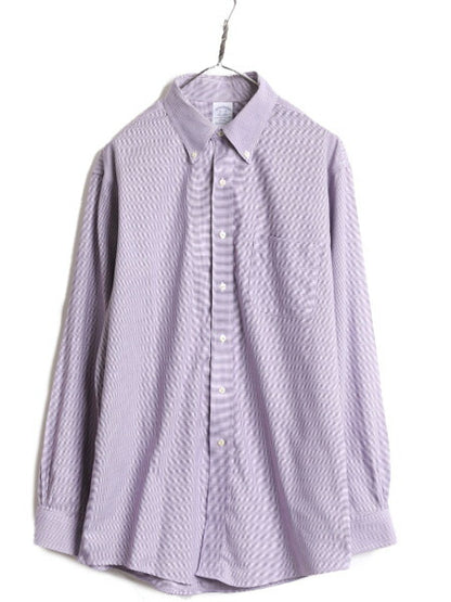 ブルックスブラザーズ チェック ボタンダウン 長袖 シャツ メンズ L 程 Brooks Brothers ワイシャツ ピマ コットン ノーアイロン ビジネス