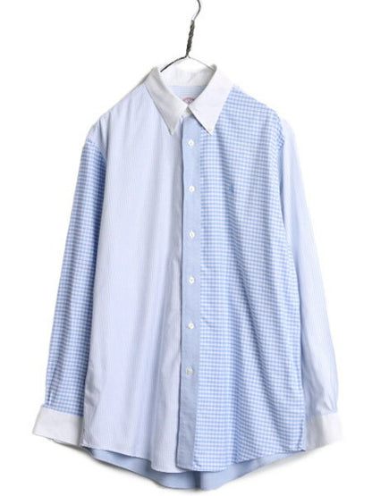ブルックスブラザーズ クレイジー パターン 長袖 ボタンダウン シャツ メンズ M 古着 Brooks Brothers クレリック ピマ コットン MADISON