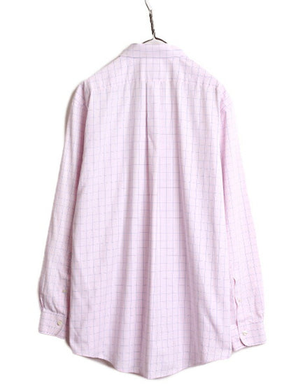 ブルックスブラザーズ チェック 長袖 シャツ メンズ L 程 Brooks Brothers 346 ポケット付き ワイシャツ 長袖シャツ コットン ノーアイロン
