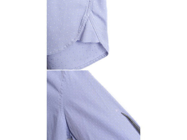 ブルックスブラザーズ 長袖 シャツ メンズ L 古着 BROOKS BROTHERS Red Fleece ドレス ワイシャツ ドット 水玉 織柄 コットン ビジネス 青