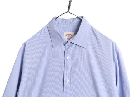 ブルックスブラザーズ 長袖 シャツ メンズ L 古着 BROOKS BROTHERS Red Fleece ドレス ワイシャツ ドット 水玉 織柄 コットン ビジネス 青
