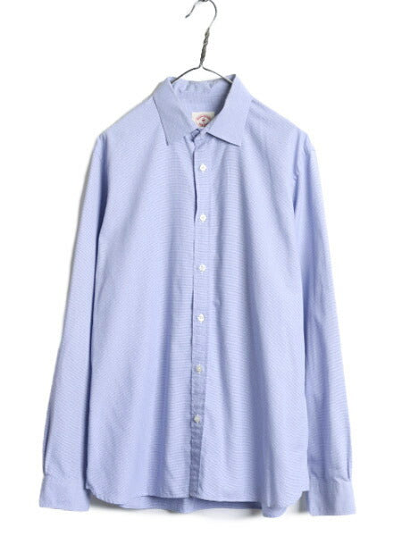 ブルックスブラザーズ 長袖 シャツ メンズ L 古着 BROOKS BROTHERS Red Fleece ドレス ワイシャツ ドット 水玉 織柄 コットン ビジネス 青
