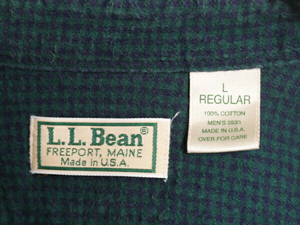 80s USA製 エルエルビーン チェック 長袖 フランネル シャツ メンズ L 80年代 LLBEAN ヴィテージ LLビーン コットン 長袖シャツ ネルシャツ
