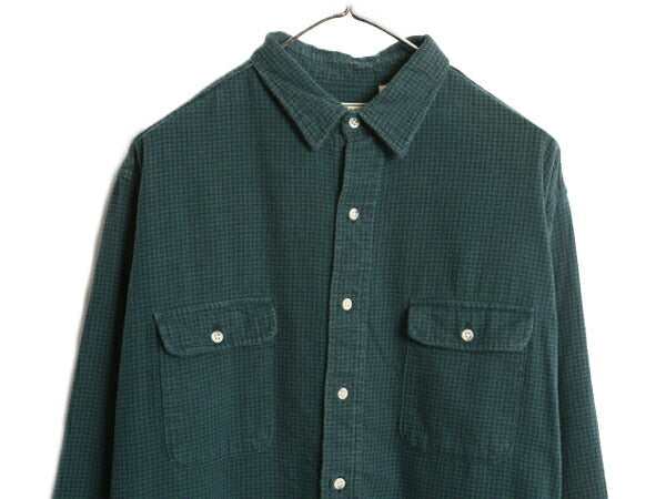 80s USA製 エルエルビーン チェック 長袖 フランネル シャツ メンズ L 80年代 LLBEAN ヴィテージ LLビーン コットン 長袖シャツ ネルシャツ