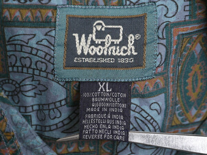 90s ウールリッチ 総柄 半袖 シャツ メンズ XL 90年代 オールド Woolrich コットン 半袖シャツ ハワイアン アロハ 総柄シャツ 大きいサイズ