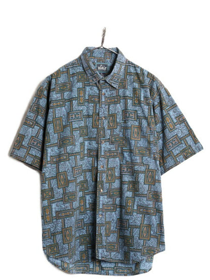 90s ウールリッチ 総柄 半袖 シャツ メンズ XL 90年代 オールド Woolrich コットン 半袖シャツ ハワイアン アロハ 総柄シャツ 大きいサイズ