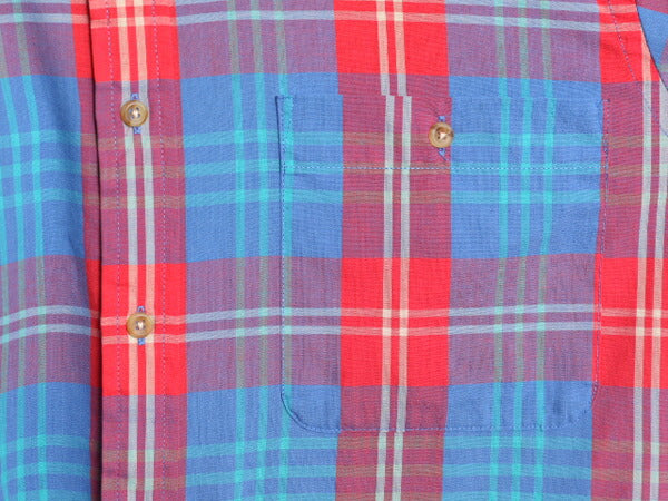 80s USA製 ST JOHN'S BAY マドラス チェック 半袖 シャツ メンズ M / 80年代 ヴィンテージ セントジョンズベイ 半袖シャツ マルチカラー
