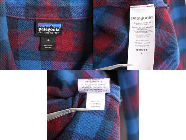 15年製 パタゴニア ロングスリーブ フィヨルド フランネル 長袖 シャツ レディース S 程 古着 Patagonia アウトドア ネルシャツ ヘビーネル