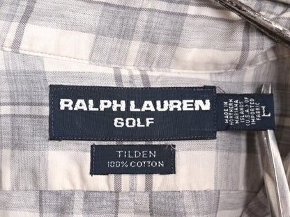90s ラルフローレン ゴルフ チェック 長袖 ボタンダウン シャツ メンズ L / 90年代 オールド POLO GOLF TILDEN ポロ コットン ワンポイント