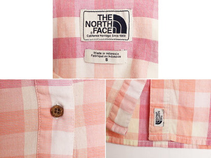 ノースフェイス ブロック チェック 長袖 シャツ レディース S / THE NORTH FACE アウトドア 薄手 コットン マルチカラー ロールアップ 袖