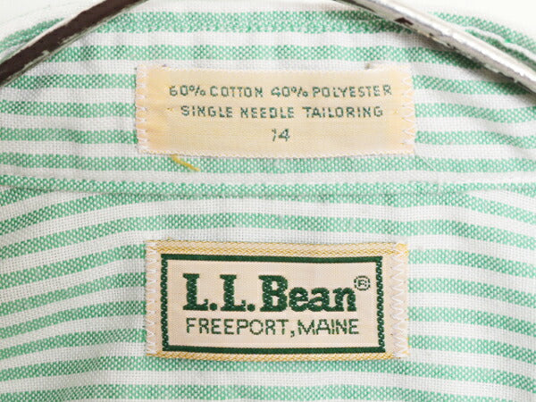 80s エルエルビーン オックスフォード ストライプ 長袖 シャツ レディース M 程 80年代 LLBEAN ヴィンテージ アウトドア  2トーン ブラウス