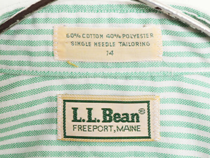 80s エルエルビーン オックスフォード ストライプ 長袖 シャツ レディース M 程 80年代 LLBEAN ヴィンテージ アウトドア  2トーン ブラウス