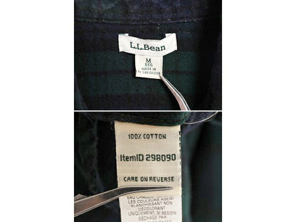エルエルビーン チェック 長袖 フランネル シャツ レディース M 古着 LLBEAN アウトドア ブラックウォッチ コットン ネルシャツ 長袖シャツ