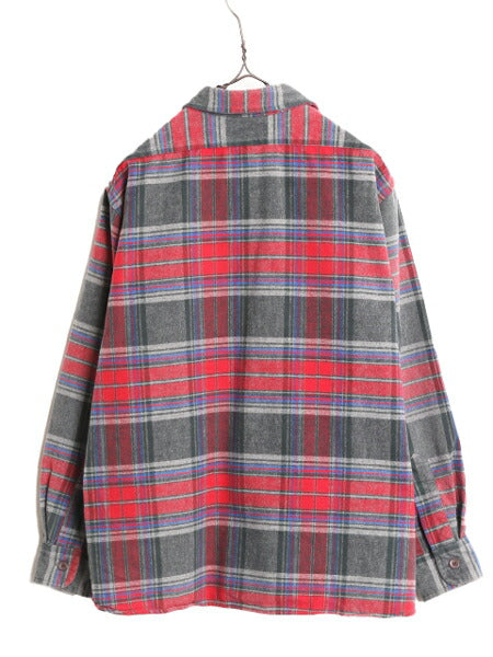 90s エルエルビーン チェック シャモア クロス 長袖 シャツ レディース XL 90年代 LLBEAN 長袖シャツ ネルシャツ アウトドア 大きいサイズ