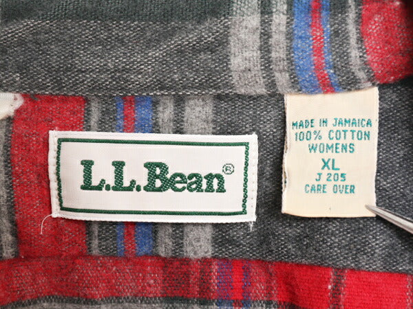 90s エルエルビーン チェック シャモア クロス 長袖 シャツ レディース XL 90年代 LLBEAN 長袖シャツ ネルシャツ アウトドア 大きいサイズ