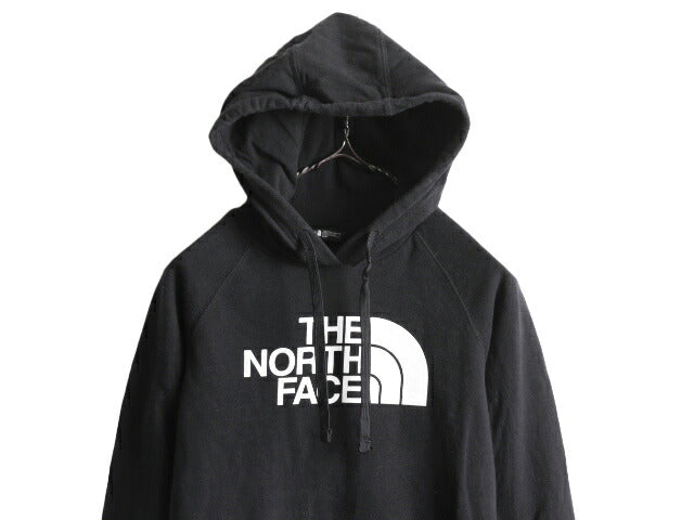 ノースフェイス プリント スウェット フード パーカー レディース S / 古着 The North Face トレーナー 裏起毛 プルオーバー アウトドア 黒