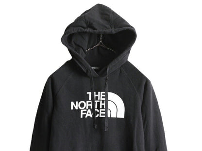 ノースフェイス プリント スウェット フード パーカー レディース S / 古着 The North Face トレーナー 裏起毛 プルオーバー アウトドア 黒