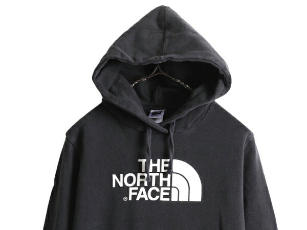 ノースフェイス プリント スウェット フード パーカー レディース M / 古着 The North Face プルオーバー 裏起毛 トレーナー アウトドア 黒