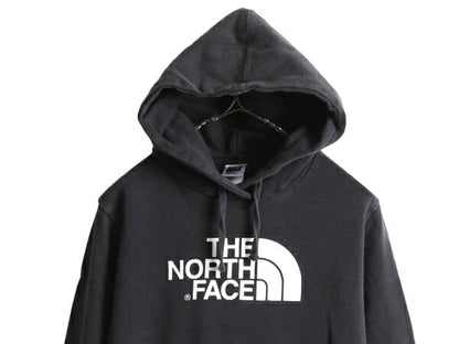 ノースフェイス プリント スウェット フード パーカー レディース M / 古着 The North Face プルオーバー 裏起毛 トレーナー アウトドア 黒