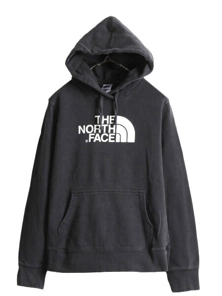 ノースフェイス プリント スウェット フード パーカー レディース M / 古着 The North Face プルオーバー 裏起毛 トレーナー アウトドア 黒