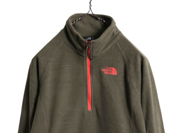 ノースフェイス ハーフジップ 長袖 フリース Tシャツ レディース S 古着 The North Face プルオーバー ハイネック アウトドア ポケット付き