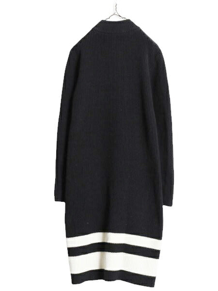 00s LAUREN ラルフローレン ロング ニット カーディガン レディース L オールド ポロ コットン アクリル リブ編み セーター ガウン コート