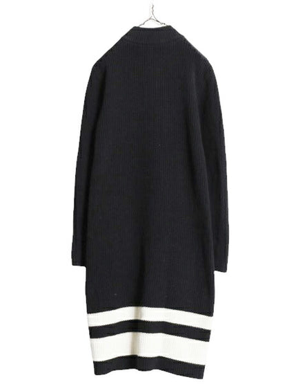 00s LAUREN ラルフローレン ロング ニット カーディガン レディース L オールド ポロ コットン アクリル リブ編み セーター ガウン コート