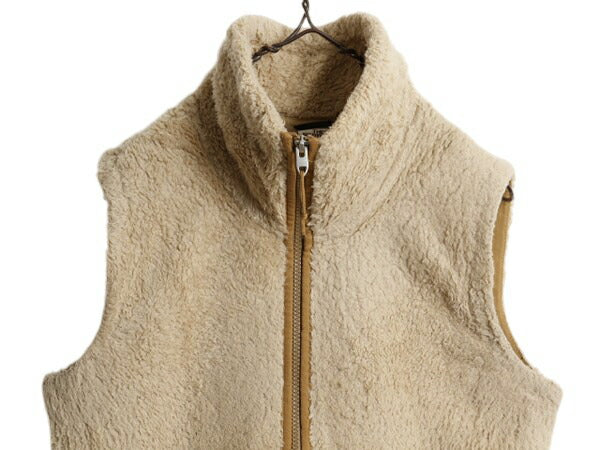US企画 ノースフェイス ス フリース ベスト レディース S / The North Face ハイ パイル 毛長 ボア フルジップ アウトドア ベージュ 前開き