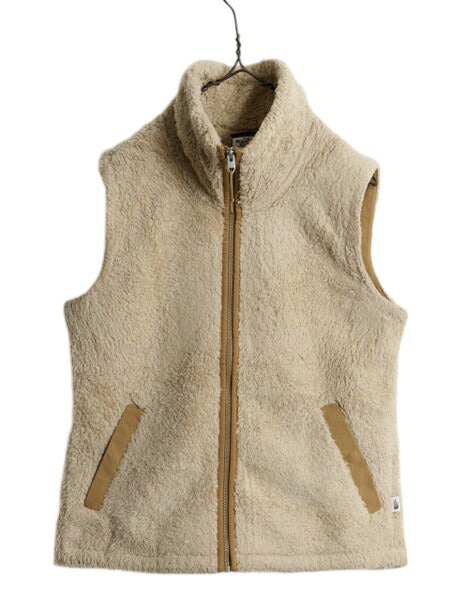 US企画 ノースフェイス ス フリース ベスト レディース S / The North Face ハイ パイル 毛長 ボア フルジップ アウトドア ベージュ 前開き