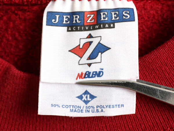 90s USA製 JERZEES 無地 スウェット メンズ レディース XL / 古着 90年代 オールド 裏起毛 ジャージーズ ラッセル トレーナー バーガンディ