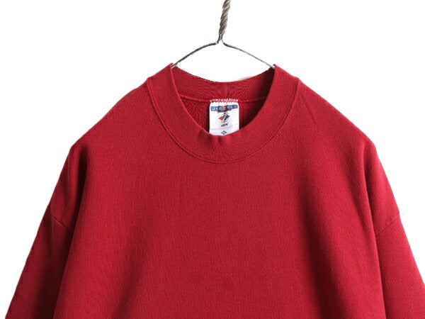 90s USA製 JERZEES 無地 スウェット メンズ レディース XL / 古着 90年代 オールド 裏起毛 ジャージーズ ラッセル トレーナー バーガンディ